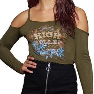 High Demand Original High Roller Mary Jane 420 Cold Shoulder Top